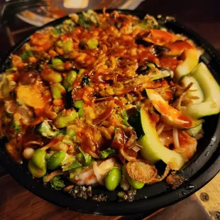 a bowl of food on a table