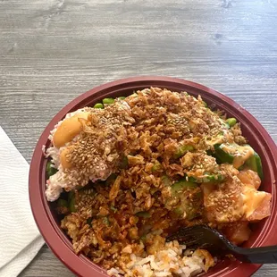 4 Poke Bowl (Large- Four Scoops)