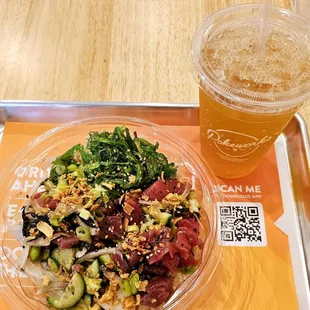 Hawaiian Ahi &amp; Green Tea lightly sweeten.