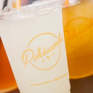 a plastic cup with a drink in it