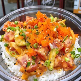 a close up of a bowl of food