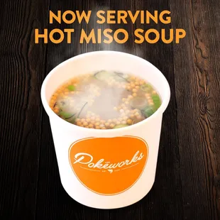 a cup of hot miso soup
