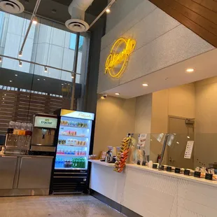 the inside of a restaurant