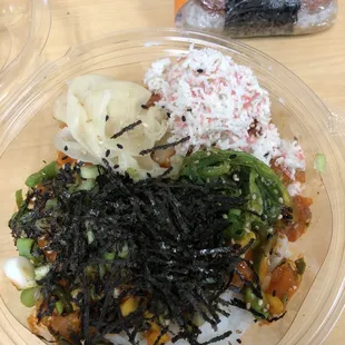 Regular bowl and spam musubi