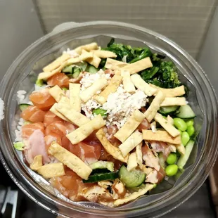 Poke Bowl (3 proteins) || IG: @misspiggyeats