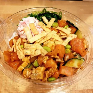 3 Protein: Salmon, Spicy Salmon, and Chicken || IG: @misspiggyeats