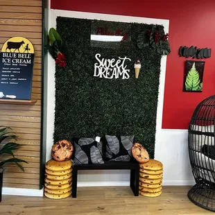 Inside when you walk in