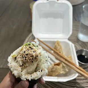 California Hand Roll and Gyoza