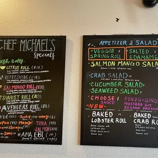 Menu as of July 2023