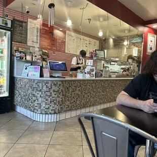 Inside their clean restaurant