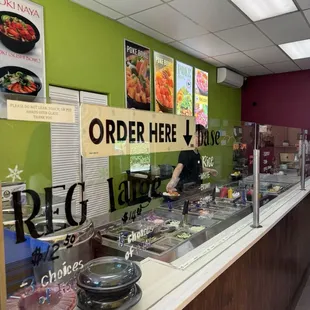 interior, sushi and sashimi