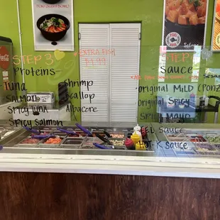 protein and sauce options