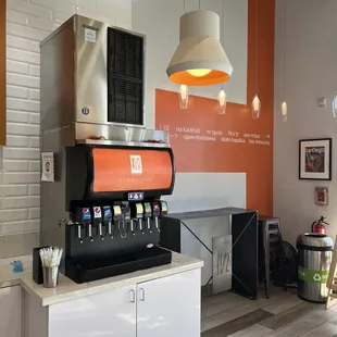 a coffee machine in a coffee shop