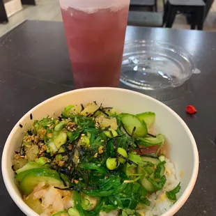 Regular size poke bowl.