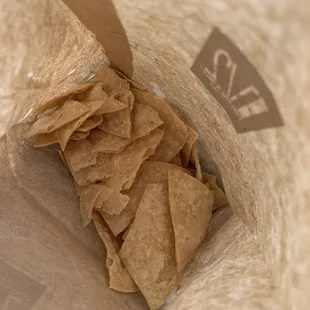 Base: Side of Chips. Tortilla chips, not wonton chips :(