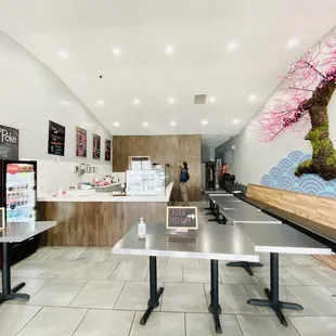 the interior of a japanese restaurant