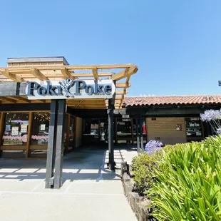 the entrance to the restaurant