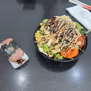 Large Poke Bowl &amp; Spam Musubi