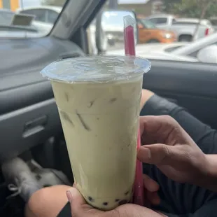 Cream cheese matcha milk tea
