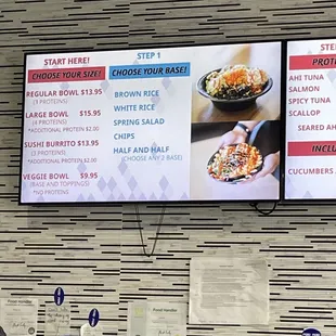Menu as of March 2022
