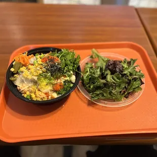 Large poke bowl I got the salad on the side.