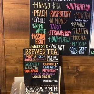 Slush, smoothie, teas