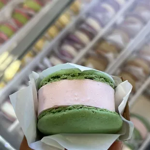 Strawberry Macaron Ice Cream