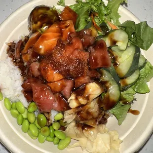 Regular w/rice and salad, tuna/salmon