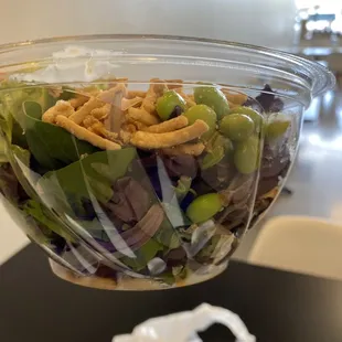 The side. Over greens