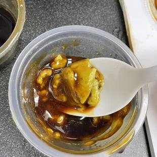 The wasabi with teriyaki sauce!