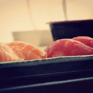 Salmon and tuna sashimi