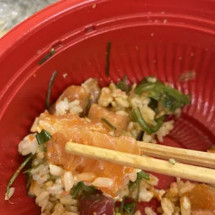 A big piece of salmon - tasted yummy