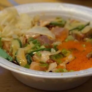 a bowl of food on a table