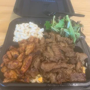 Combo plate w/ BBQ chicken and bulging i beef