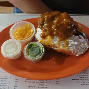 Very disappointing chopped beef baked potato.