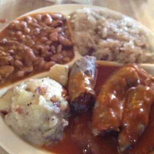 #2 Sawsage &amp; Beef (w/ beans German Potato Salad!!! and kraut!)