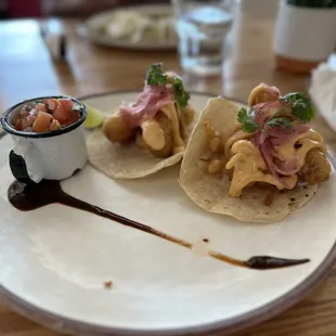 Fish tacos $17.50 (as of Aug 2023)