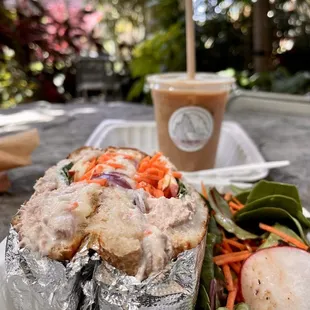 Tuna melt, hazelnut latte