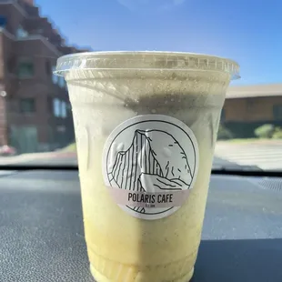 Vietnamese coffee with black sesame cream- their cream of the month