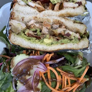 Chicken Bacon Guacamole Panini Sandwich