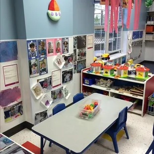 Discovery Preschool Toddler 1 Math &amp; Manipulative center where your child can put together a puzzle, stack cups or sort by sh...