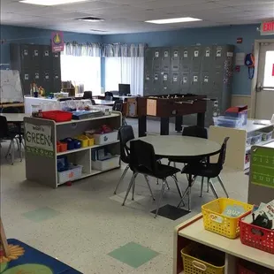 Welcome to our School Age Classroom. Kindergarten takes place here from 9am to 3:30pm, but before and after elementary school...