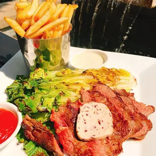 Steak frites (rare) with truffle fries!