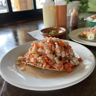 Tostadas - half fish, half ceviche.