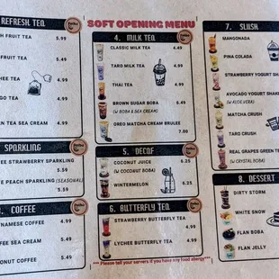 menu
