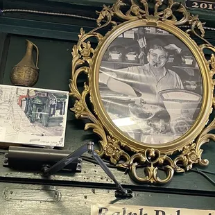 Vintage Photo of Ralph Polcari. The interior of Polcari's Coffee Shop in The North End Boston  - an institution since 1932