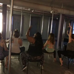 Chairdancing is offered as a party option (pole-chair or chairdance only), and a weekly class.