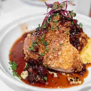 Daily Special: Pork Chops w/ Polenta and Prosciutto Jam