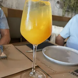 a glass of orange juice