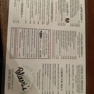 Updated menu